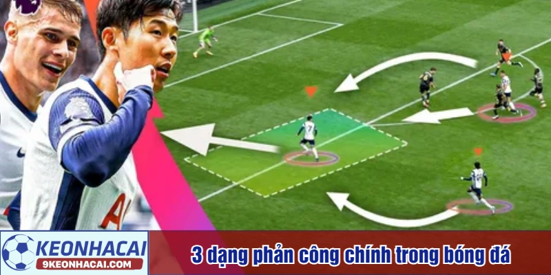 3 dạng phản công chính trong bóng đá