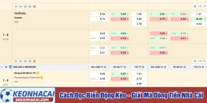 Cách đọc biến động kèo